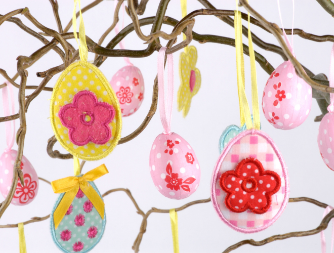 Amosfun Ghirlanda Decorativa Di Pasqua A Forma Di Uovo Con Coniglietto - Arancione, 31x15 Cm, Per Porta O Parete